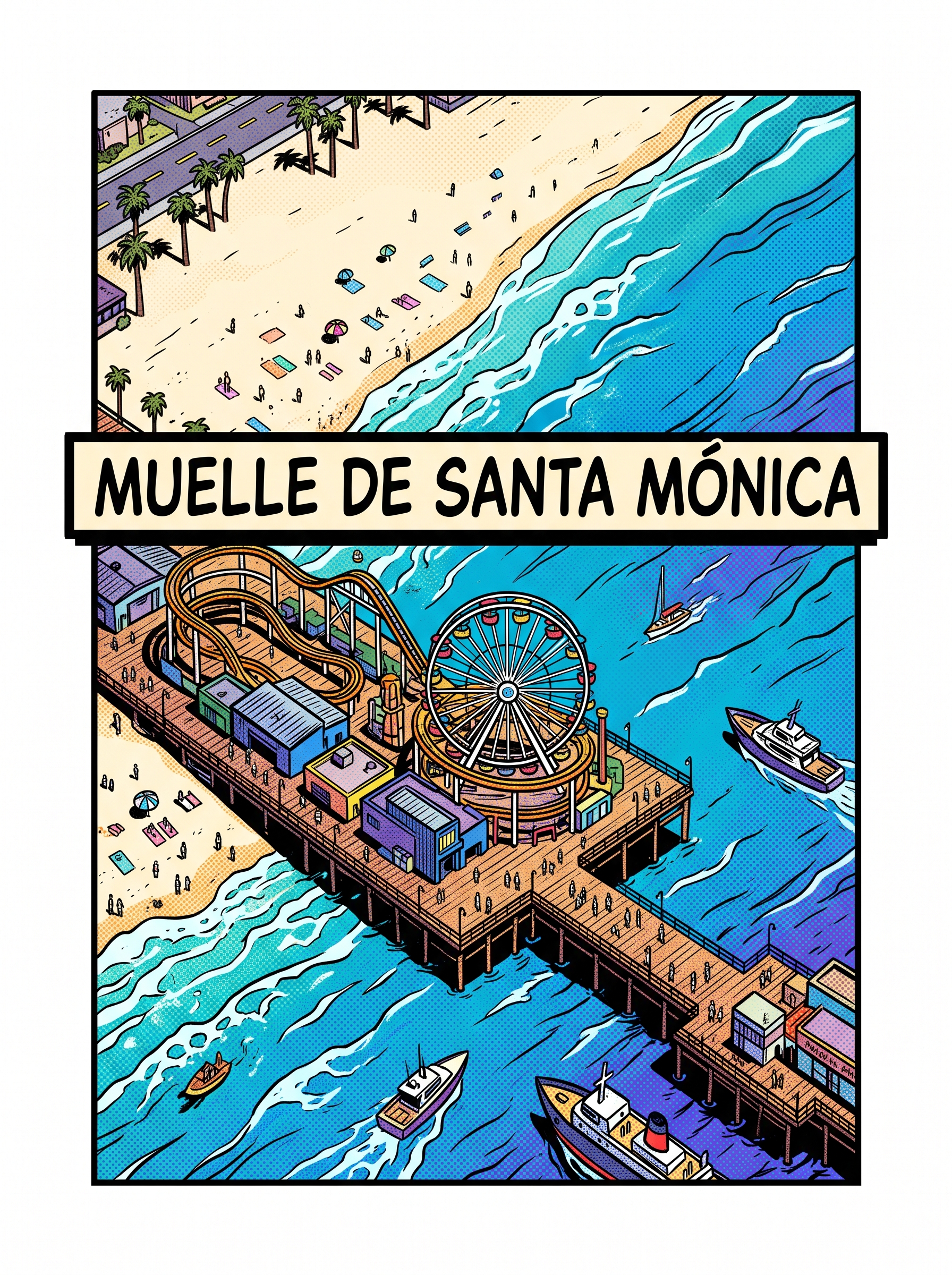 Vista Aérea del Muelle de Santa Mónica