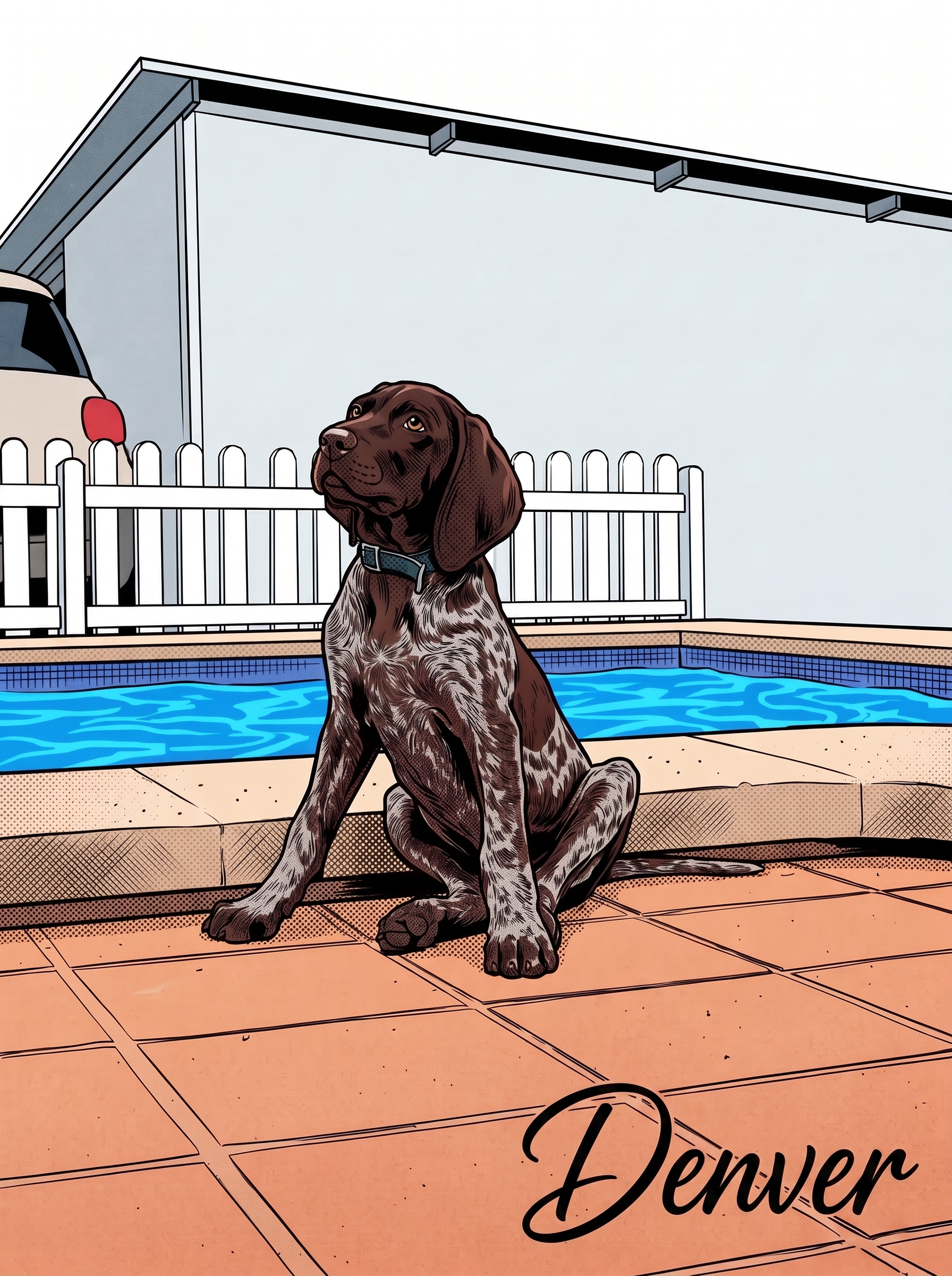 Denver en Estilo Cómic con Nombre