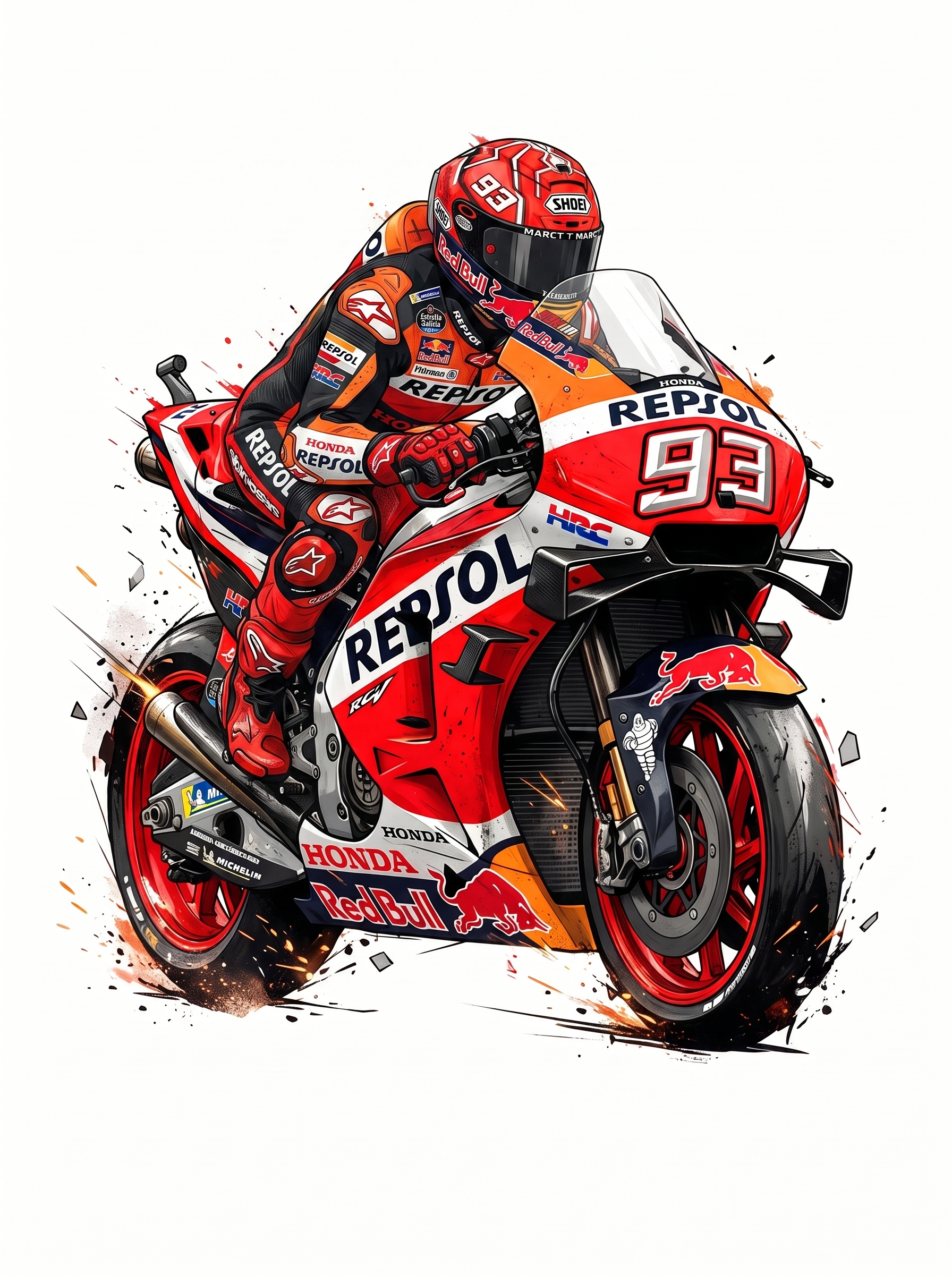 Piloto en Moto Deportiva Roja