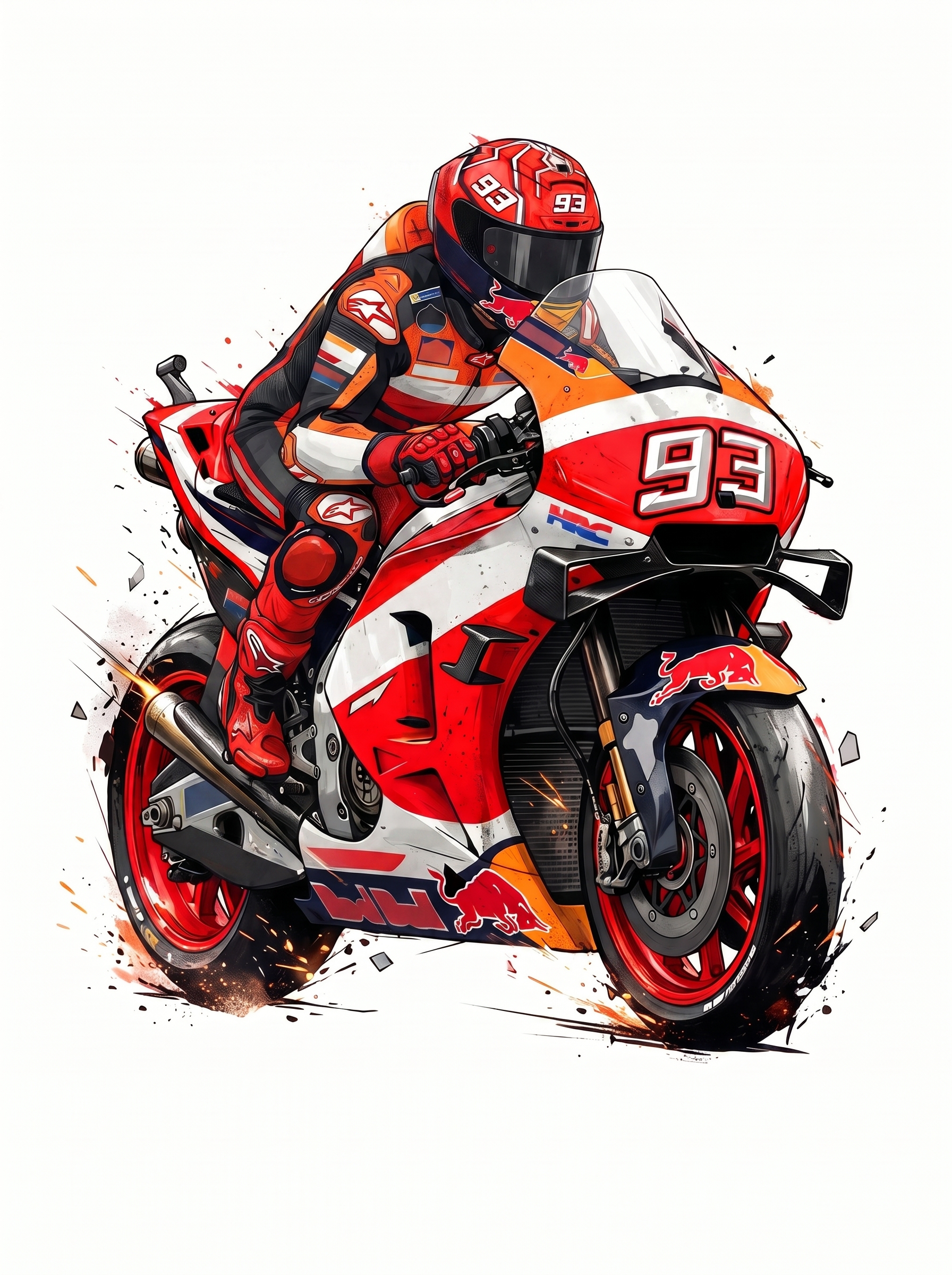 Piloto de Moto Roja 93