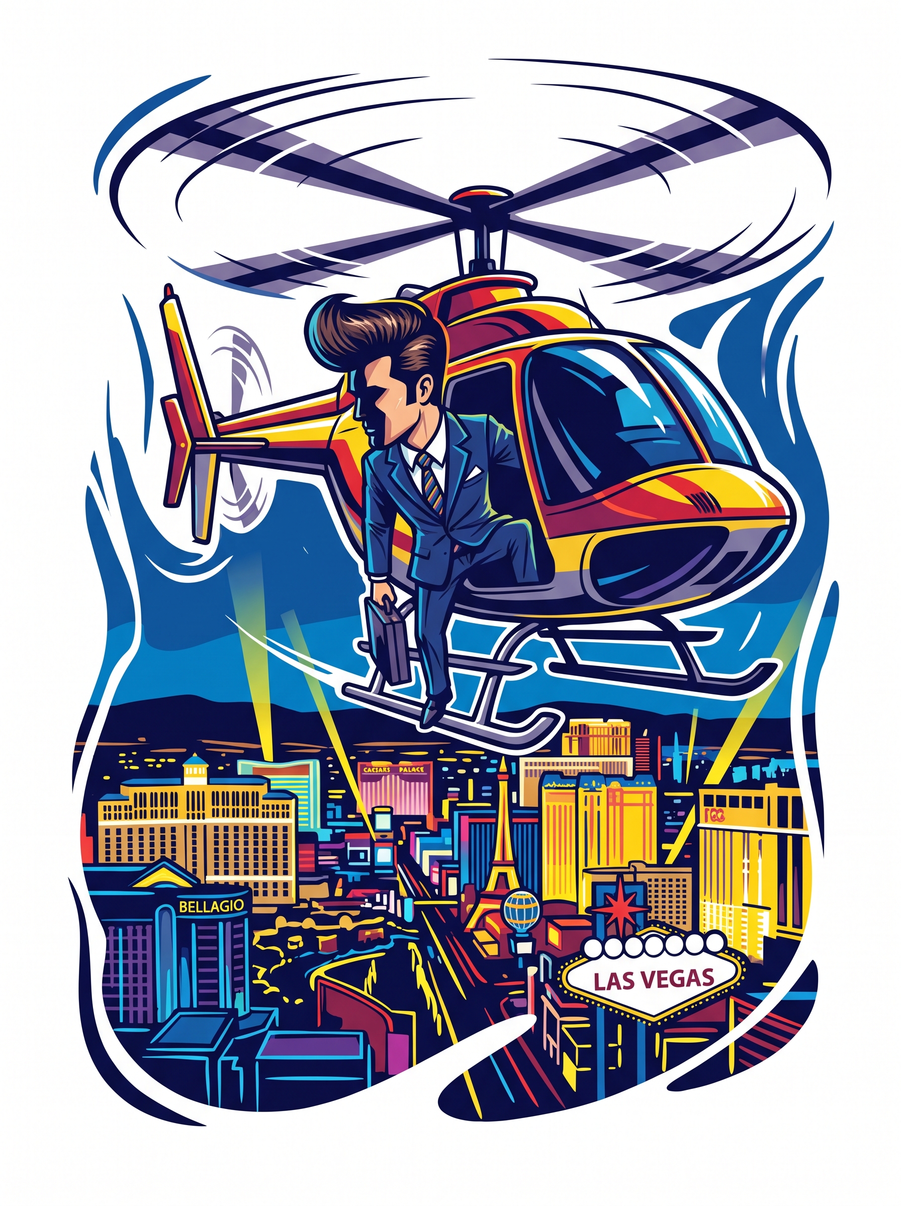 Llegada en Helicóptero a Las Vegas